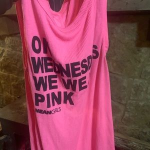 Small, “on Wednesday’s we wear pink” tank top.